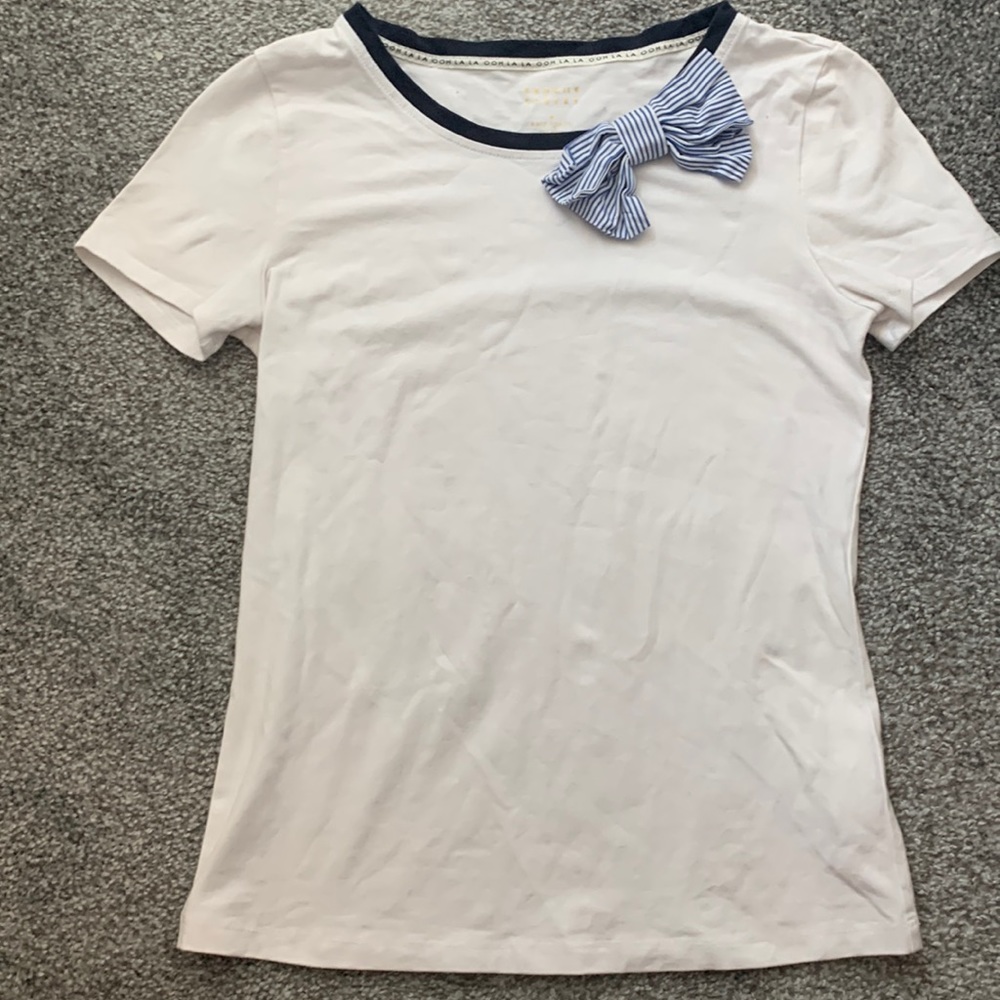 Kate Spade White top with blue bow small